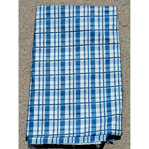 Vintage 1996 by Spectrum Cotton Home Decor Sewing Fabric Blue Plaid 1.5yd x 56" - Picture 1 of 7